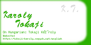 karoly tokaji business card